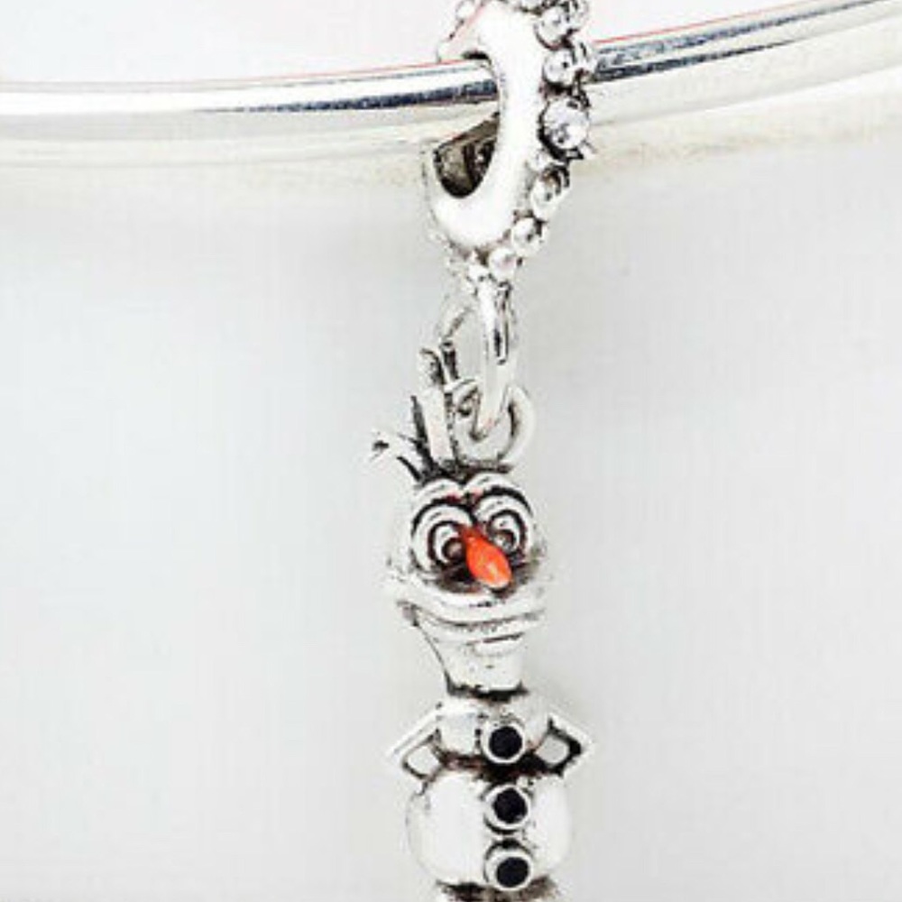 New Disney Olaf 925-White Gold Charm Bead - Picture 4 of 5